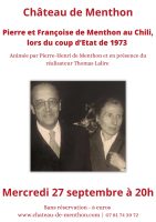 Conférence "Pierre et Françoise de Menthon au Chili, lors du coup d’Etat de 1973"