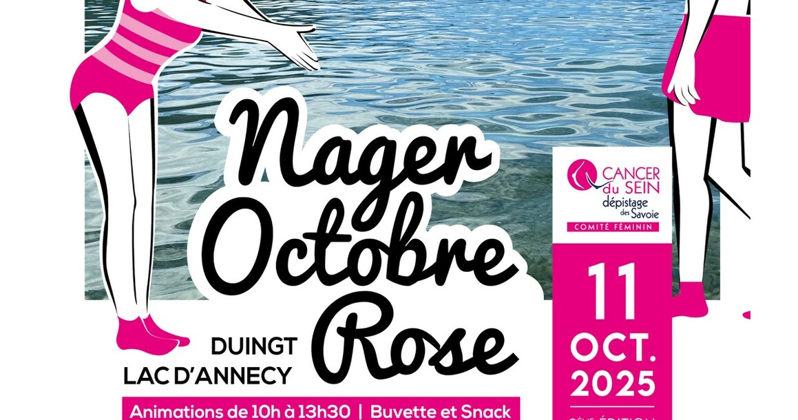 Nager pour octobre rose : le bain rose