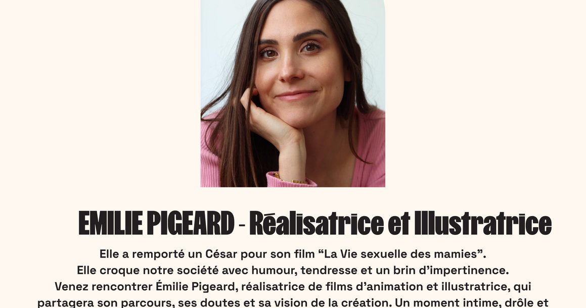 Soirée avec Émilie Pigeard - Illustratrice et réalisatrice de films d'animation