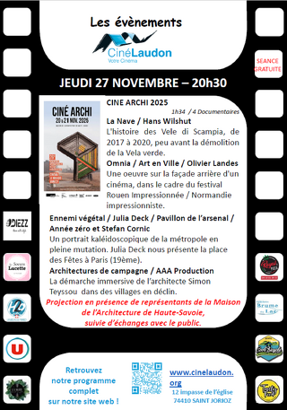 « Ciné Archi 2025 » : Projection d’un programme de 4 documentaires