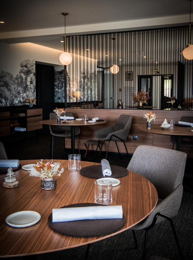 Tables at Benoît Vidal’s restaurant